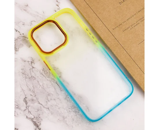 Чехол TPU+PC Fresh sip series для Apple iPhone 14 Pro Max (6.7") Бирюзовый / Оранжевый