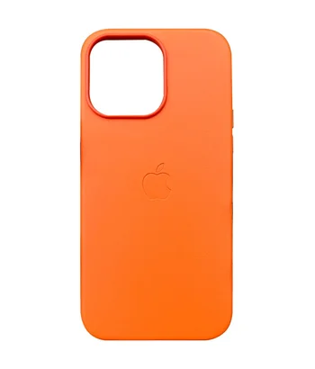 Шкіряний чохол Leather Case (AAA) з MagSafe and Animation для Apple iPhone 14 Pro Max (6.7") Orange