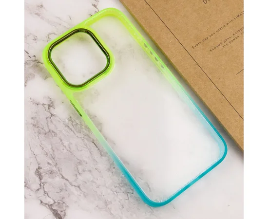Чохол TPU+PC Fresh sip series для Apple iPhone 14 Pro Max (6.7") Бірюзовий / Лимонний