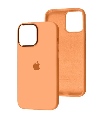 Чохол Silicone Case Metal Buttons (AA) Apple iPhone 14 Pro Max (6.7") Помаранчевий / Marigold