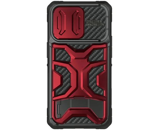 TPU+PC чехол Nillkin CamShield Adventurer Pro (шторка на камеру) для Apple iPhone 14 Pro Max (6.7") Maga Red