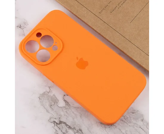 Чехол Silicone Case Full Camera Protective (AA) для Apple iPhone 14 Pro Max (6.7") Оранжевый / Kumquat