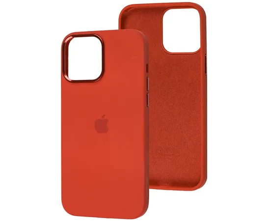 Чехол Silicone Case Metal Buttons (AA) для Apple iPhone 14 Pro Max (6.7") Красный / Red