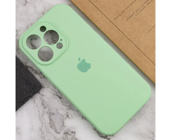 Чехол Silicone Case Full Camera Protective (AA) для Apple iPhone 14 Pro Max (6.7") Зеленый / Pistachio / PVH