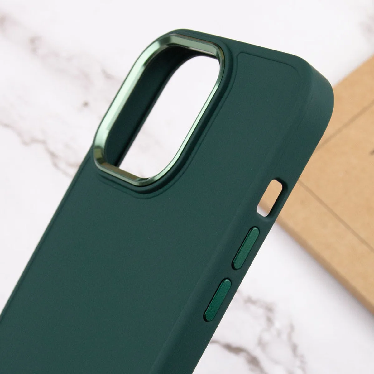 TPU чехол Bonbon Metal Style для Apple iPhone 14 Pro Max (6.7") Зеленый / Pine green
