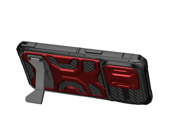 TPU+PC чехол Nillkin CamShield Adventurer Pro (шторка на камеру) для Apple iPhone 14 Pro Max (6.7") Maga Red