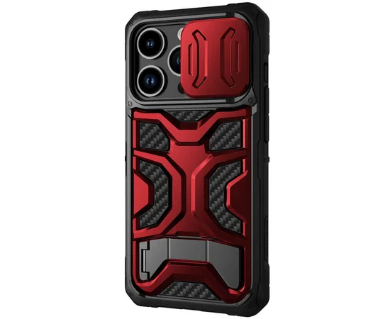 TPU+PC чехол Nillkin CamShield Adventurer Pro (шторка на камеру) для Apple iPhone 14 Pro Max (6.7") Maga Red