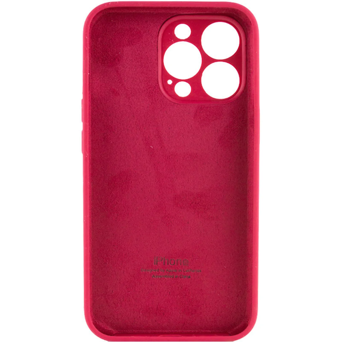 Чехол Silicone Case Full Camera Protective (AA) для Apple iPhone 14 Pro Max (6.7") Красный / Rose Red