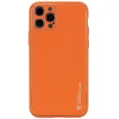 Кожаный чехол Xshield для Apple iPhone 14 Pro Max (6.7") Оранжевый / Apricot