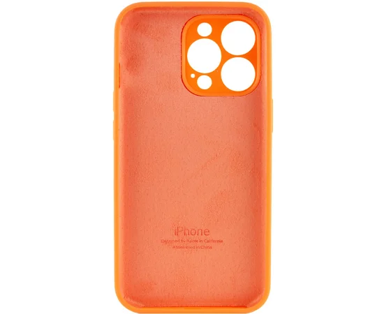Чехол Silicone Case Full Camera Protective (AA) для Apple iPhone 14 Pro Max (6.7") Оранжевый / Kumquat