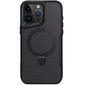 TPU+PC чехол Metal Buttons with MagSafe Carbon Ring для Apple iPhone 14 Pro Max (6.7") Черный