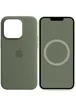 Чехол Silicone case (AAA) full with Magsafe and Animation для Apple iPhone 14 Pro Max (6.7") Зеленый / Olive