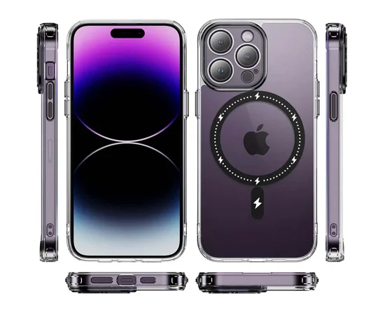 Чехол TPU+PC Colorful with MagSafe для Apple iPhone 14 Pro Max (6.7") Black