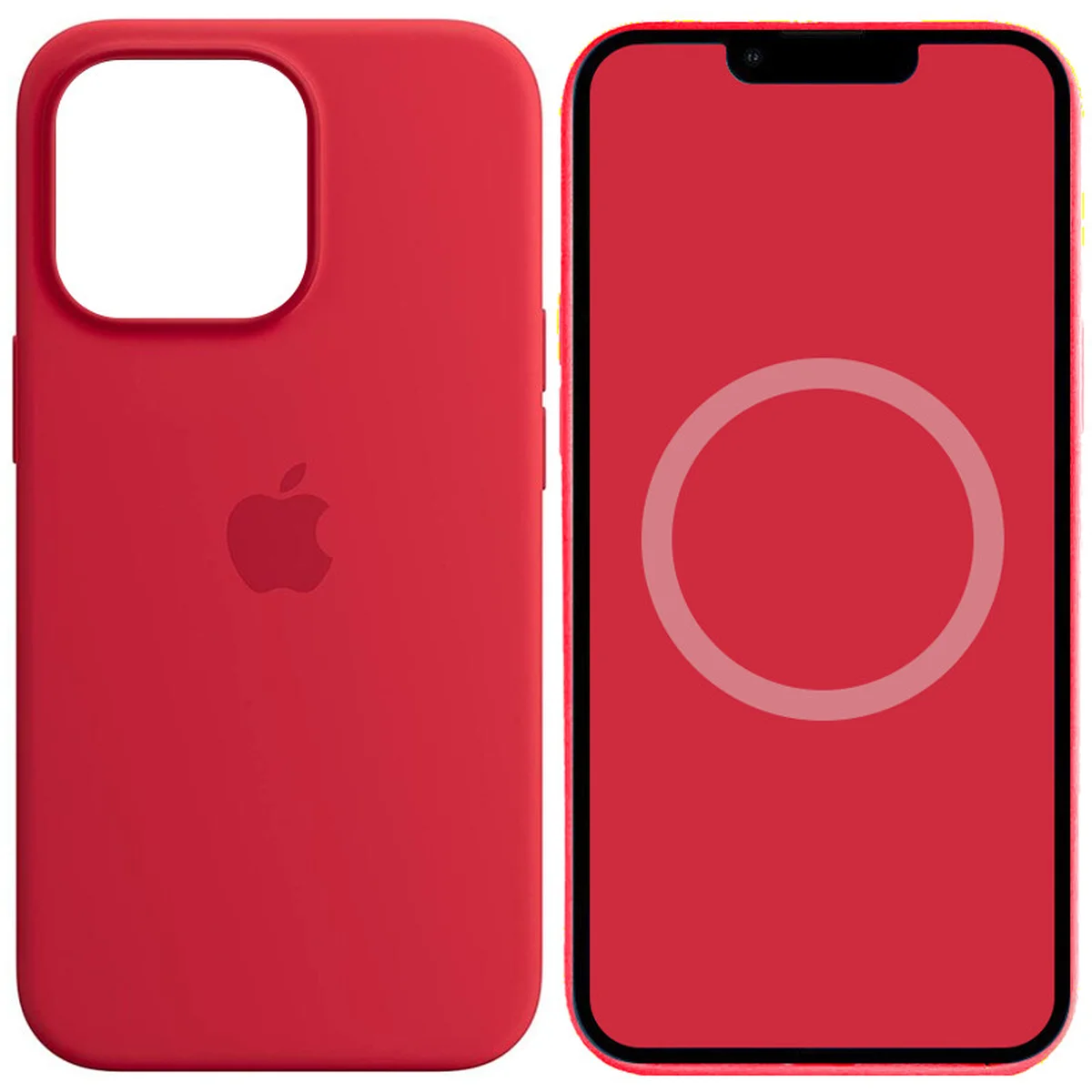 Чехол Silicone case (AAA) full with Magsafe and Animation для Apple iPhone 14 Pro Max (6.7") Красный / Red