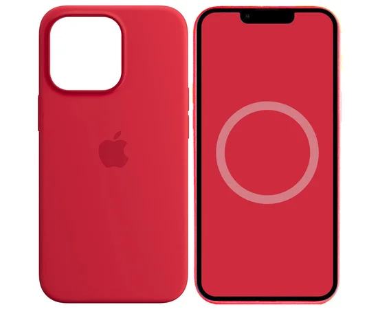 Чехол Silicone case (AAA) full with Magsafe and Animation для Apple iPhone 14 Pro Max (6.7") Красный / Red