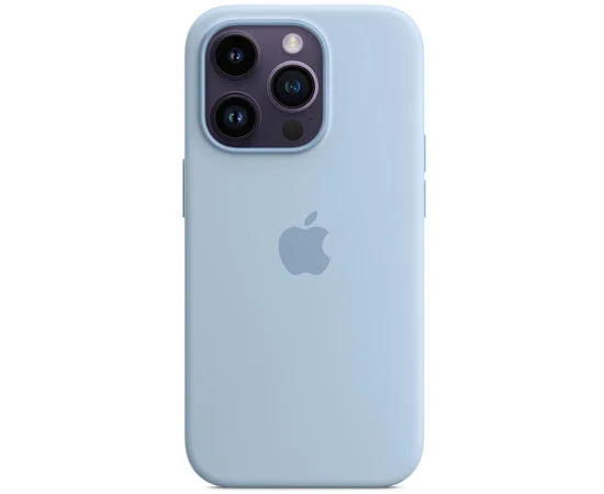 Чехол Silicone case (AAA) full with Magsafe для Apple iPhone 14 Pro Max (6.7") Голубой / Sky