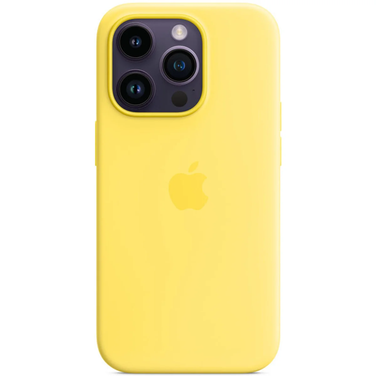 Чехол Silicone case (AAA) full with Magsafe для Apple iPhone 14 Pro Max (6.7") Желтый / Canary Yellow