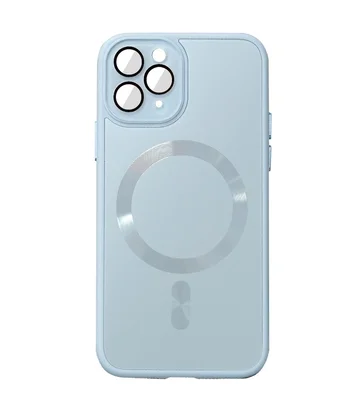 Чохол TPU+Glass Sapphire Midnight with MagSafe для Apple iPhone 14 Pro Max (6.7") Блакитний / Blue