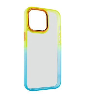 Чехол TPU+PC Fresh sip series для Apple iPhone 14 Pro Max (6.7") Бирюзовый / Оранжевый