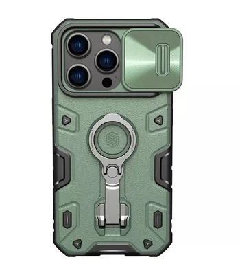 TPU+PC чехол Nillkin CamShield Armor Pro no logo (шторка на камеру) для Apple iPhone 14 Pro Max Зеленый