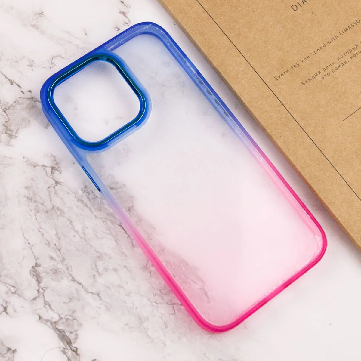 Чехол TPU+PC Fresh sip series для Apple iPhone 14 Pro Max (6.7") Розовый / Синий