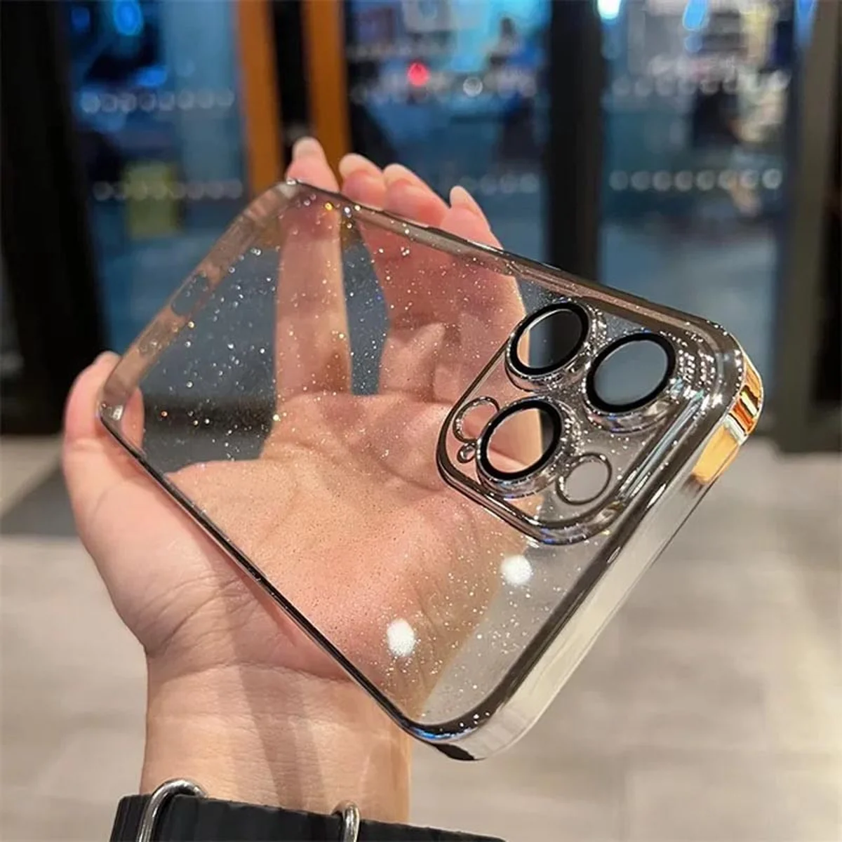 Чехол TPU+PC Glittershine для Apple iPhone 14 Pro Max (6.7") Silver