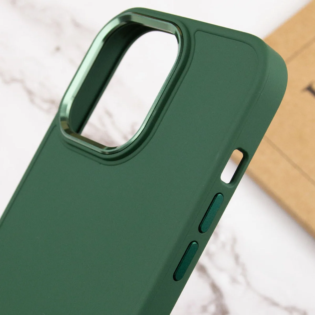 TPU чехол Bonbon Metal Style для Apple iPhone 14 Pro Max (6.7") Зеленый / Army green