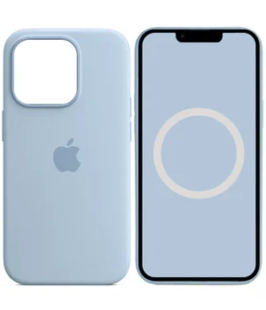 Чехол Silicone case (AAA) full with Magsafe and Animation для Apple iPhone 14 Pro Max (6.7") Голубой / Sky