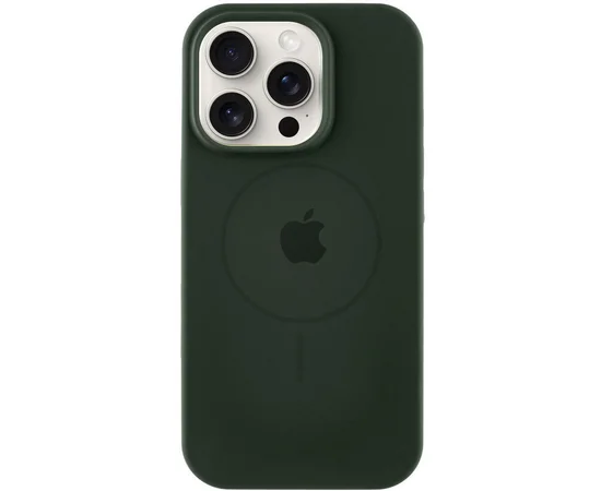 Чехол Silicone Case Full Protective (AA) with MagSafe для Apple iPhone 14 Pro Max (6.7") Зеленый / Dark Olive