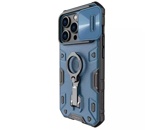 TPU+PC чохол Nillkin CamShield Armor Pro no logo (шторка на камеру) для Apple iPhone 14 Pro Max Синій