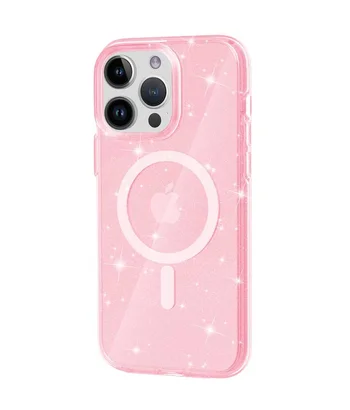 Чохол TPU Galaxy Sparkle (MagFit) для Apple iPhone 14 Pro Max (6.7") Pink+Glitter