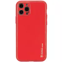 Кожаный чехол Xshield для Apple iPhone 14 Pro Max (6.7") Красный / Red