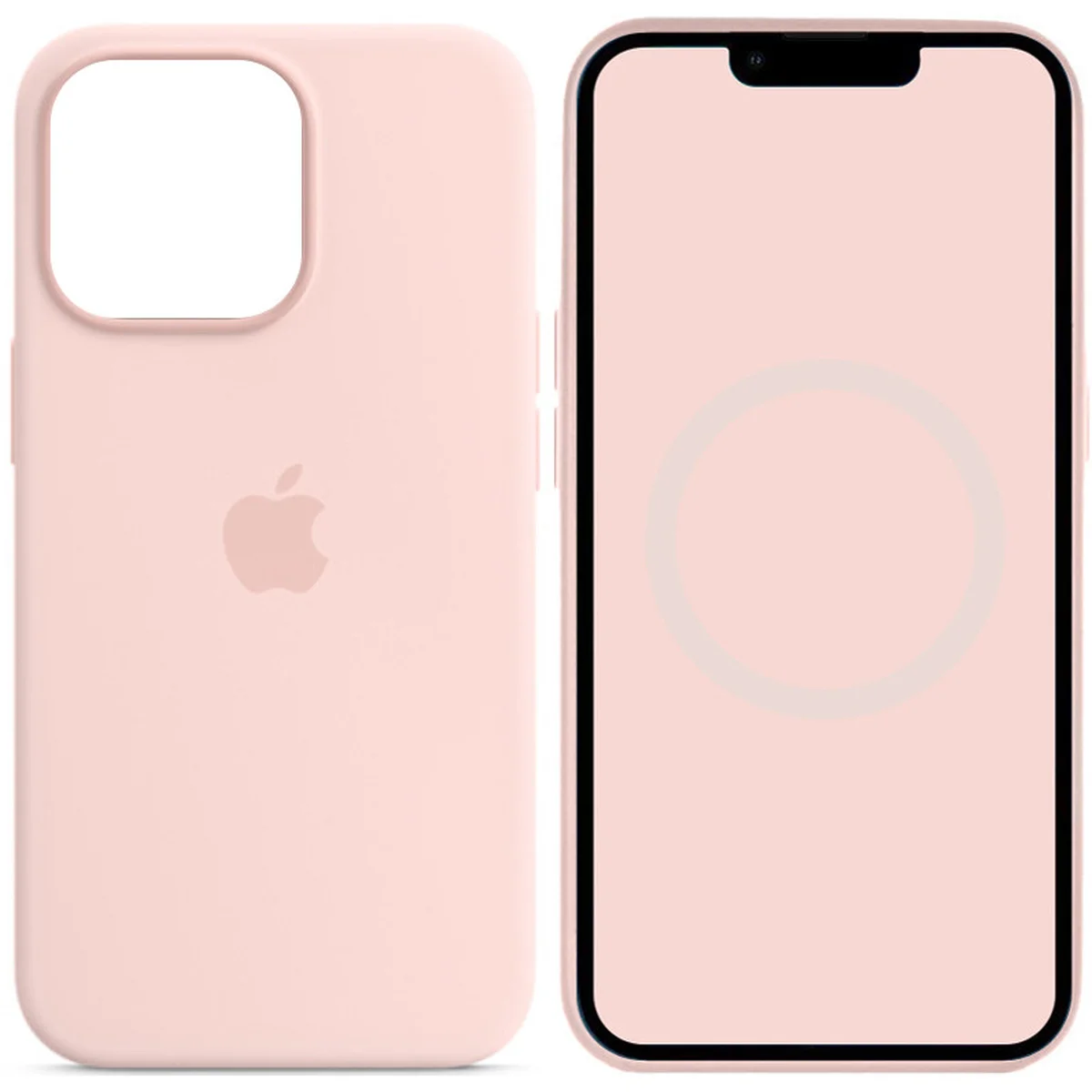 Чохол Silicone case (AAA) full with Magsafe and Animation для Apple iPhone 14 Pro Max (6.7") Рожевий / Chalk Pink
