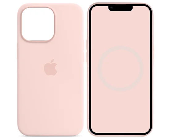 Чохол Silicone case (AAA) full with Magsafe and Animation для Apple iPhone 14 Pro Max (6.7") Рожевий / Chalk Pink