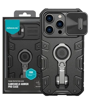 TPU+PC чохол Nillkin CamShield Armor Pro no logo (шторка на камеру) для Apple iPhone 14 Pro Max Чорний