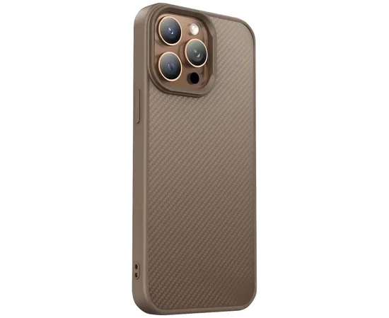 TPU чехол Carbon Protective with Magsafe для Apple iPhone 14 Pro Max (6.7") Coffee