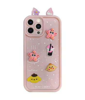 Чохол TPU Toys Case with Ears для Apple iPhone 14 Pro Max (6.7") Light Pink