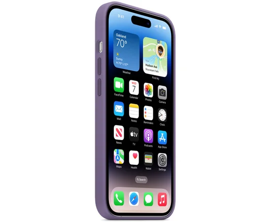 Чохол Silicone case (AAA) full with Magsafe для Apple iPhone 14 Pro Max (6.7") Фіолетовий / Iris