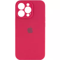 Чехол Silicone Case Full Camera Protective (AA) для Apple iPhone 14 Pro Max (6.7") Красный / Rose Red / PVH