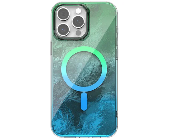 Чехол TPU Shiny Mountain (MagFit) для Apple iPhone 14 Pro Max (6.7") Green / Blue