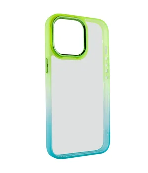 Чехол TPU+PC Fresh sip series для Apple iPhone 14 Pro Max (6.7") Бирюзовый / Лимонный
