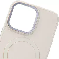 Кожаный чехол Bonbon Leather Metal Style with MagSafe для Apple iPhone 14 Pro Max (6.7") Розовый / Light pink