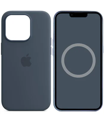 Чохол Silicone case (AAA) full with Magsafe and Animation для Apple iPhone 14 Pro Max (6.7") Синій / Storm Blue