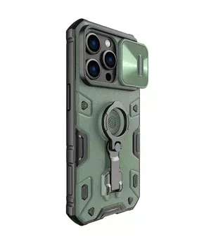 TPU+PC чехол Nillkin CamShield Armor Pro no logo (шторка на камеру) для Apple iPhone 14 Pro Max Зеленый