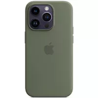 Чохол Silicone case (AAA) full with Magsafe для Apple iPhone 14 Pro Max (6.7") Зелений / Olive