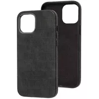 Кожаный чехол Croco Leather для Apple iPhone 14 Pro Max (6.7") Black