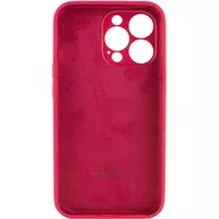 Чехол Silicone Case Full Camera Protective (AA) для Apple iPhone 14 Pro Max (6.7") Красный / Rose Red / PVH