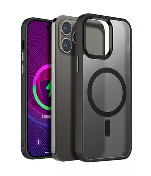 TPU+PC чехол Metal Buttons with MagSafe для Apple iPhone 14 Pro Max (6.7") Черный