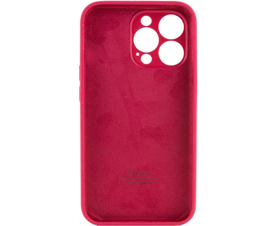 Чехол Silicone Case Full Camera Protective (AA) для Apple iPhone 14 Pro Max (6.7") Красный / Rose Red
