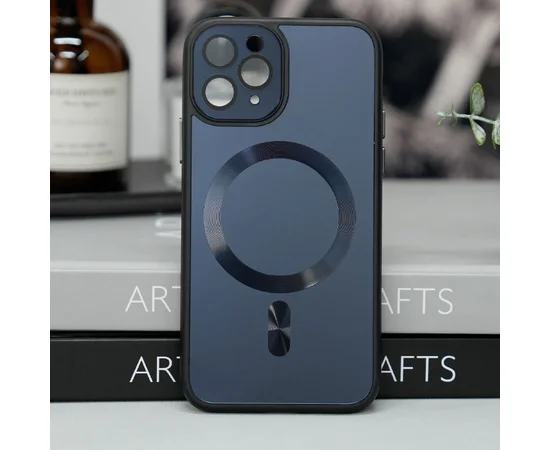 Чохол TPU+Glass Sapphire Midnight with MagSafe для Apple iPhone 14 Pro Max (6.7") Чорний / Black